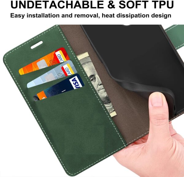 ClickCase Trend Series for Realme GT 2 Leather Wallet Flip Case Magnetic Closure Flip Cover for for Realme GT 2 (Olive Green)