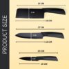Klick n shop Stainless Steel Kitchen Knife Set – 3 Piece Chef, Utility & Paring Knives with Blade Cover | Sharp Vegetable, Fruit & Meat Cutting Knives with Ergonomic Handle (Black)