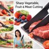 Klick n shop Stainless Steel Kitchen Knife Set – 3 Piece Chef, Utility & Paring Knives with Blade Cover | Sharp Vegetable, Fruit & Meat Cutting Knives with Ergonomic Handle (Black)
