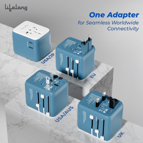 1776813227_Lifelong-Electronics-2500W-Universal-Travel-Adapter-All-in-One-2-Type-C-25W-PD-1-USB-A-18W-QC-3.0-Dual-Fuse-Protection-180-Countries-EuropeUSAsia-etc-International-Socket-Accessories.jpg Lifelong Electronics 2500W Universal Travel Adapter All in One | 2 Type-C 25W PD & 1 USB-A 18W QC 3.0 | Dual Fuse Protection | 180+ Countries - Europe/US/Asia etc | International Socket Accessories