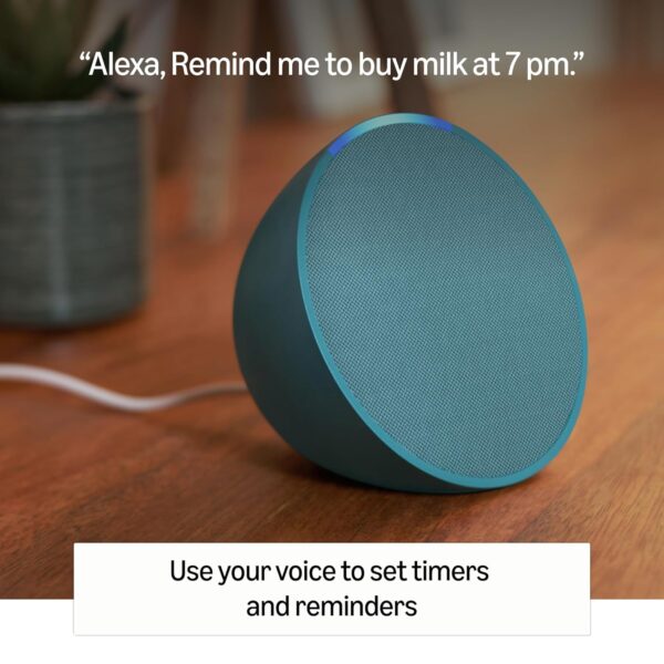 Amazon Echo Pop| Smart speaker with Alexa and Bluetooth| Full sound, balanced bass, crisp vocals| Purple