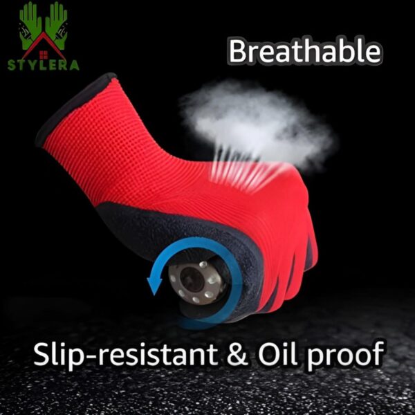 Latex Coated Safety Gloves for Men Industrial Gloves Hand Gloves for Men Gardening Gloves Working Gloves for Men Rubber Gloves for Gardening Work Anti Cut Resistant Gloves
