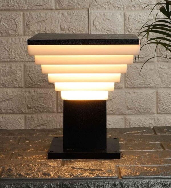 DarkVision Metal and Polycarbonate Main Gate Light for Outdoor Pillars Durable Waterproof Post Lamp for Garden, Driveway, Entrance, Driveway,Pathway, Lawn and Fence Columns (Without Bulb)