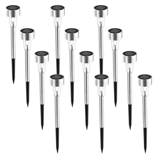 Solar Lights Outdoor Waterproof, 8 Pack, Stainless Steel LED Solar Garden Lights for Patio, Lawn, Yard and Landscape, Garden Decor Patio Decor,Warm Yellow