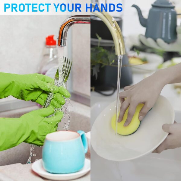 1776841694_2-Pairs-of-Durable-Rubber-Gloves-Reusable-Non-Slip-Cleaning-Gloves-Long-Sleeved-Waterproof-Dishwashing-Gloves-to-Protect-Hands-Soft-and-Comfortable-Premium-Kitchen-Gloves-Small-Green.jpg 2 Pairs of Durable Rubber Gloves, Reusable Non-Slip Cleaning Gloves, Long-Sleeved Waterproof Dishwashing Gloves to Protect Hands, Soft and Comfortable Premium Kitchen Gloves, (Small Green)
