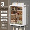 Plastic Self-Adhesive No-Drill Bathroom Shelf and Storage Cabinet with Magic Stickers Organiser for Essentials Bathroom Makeup Skincare Wall-Mounted Multi-Purpose Storage Cabinet