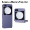 amazon basics Parallax Back Cover Case Compatible with Samsung Galaxy Z Flip 5 [Air Space Technology Protection] Dual Protection Case(TPU and PC | Sage Purple)
