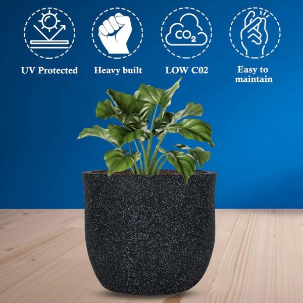 1776849439_BonKaso-10-Inch-Jaguar-Round-Plant-Pots-Highly-Durable-Lightweight-Polymer-Planter-for-Indoor-Outdoor-Use-Flower-Pot-GamlaGamale-for-Home-Office-Garden-Living-Room-Balcony-Dark-Grey.jpg BonKaso 10 Inch Jaguar Round Plant Pots | Highly Durable & Lightweight Polymer Planter for Indoor & Outdoor Use | Flower Pot (Gamla/Gamale) for Home, Office, Garden, Living Room & Balcony (Dark Grey)