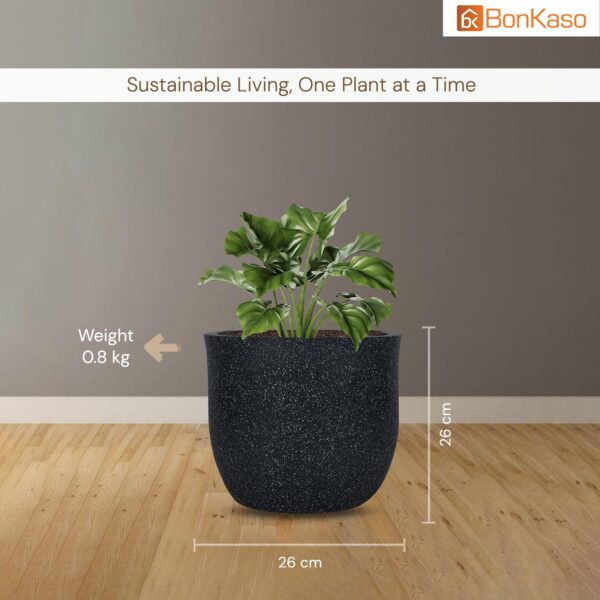 1776849442_BonKaso-10-Inch-Jaguar-Round-Plant-Pots-Highly-Durable-Lightweight-Polymer-Planter-for-Indoor-Outdoor-Use-Flower-Pot-GamlaGamale-for-Home-Office-Garden-Living-Room-Balcony-Dark-Grey.jpg BonKaso 10 Inch Jaguar Round Plant Pots | Highly Durable & Lightweight Polymer Planter for Indoor & Outdoor Use | Flower Pot (Gamla/Gamale) for Home, Office, Garden, Living Room & Balcony (Dark Grey)