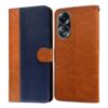 Amazon Brand - Solimo Flip Leather Mobile Cover (Soft, Flexible Amazon Brand - Solimo Flip Leather Mobile Cover (Soft, Flexible & Kickstand Back case) Compatible for Oppo A58 4G (CamelBlue)
