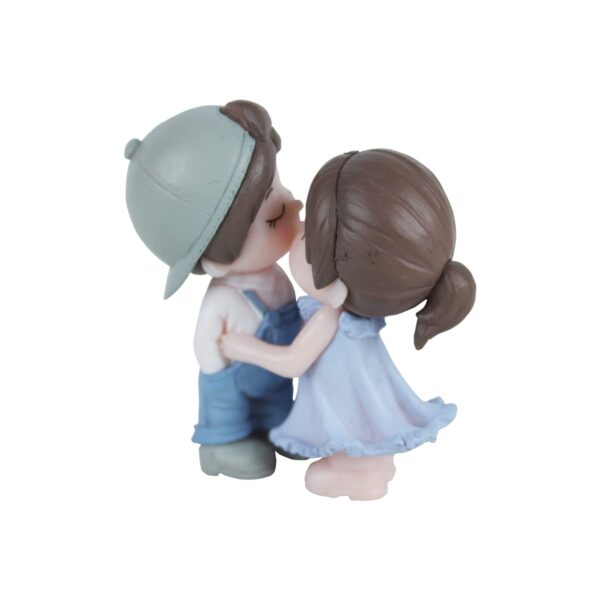 Wonderland Set of 2 Kissing Cap Couple Miniature| Figurine for Car Dashboard | Doll House Accessory | Showpiece| Gifting | Fairy Garden Accessories - Boy- 0.9x0.9x2.16, Girl- 0.7x0.9x2 inches- Blue