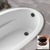 Artiwell Universal Tip Toe Bath Drain Stopper and Cover, Bathtub Drain Stopper, Replaces lift and turn, Tip-Toe and Trip Lever drains for Tub, EZ Installation and Clearing (MATT BLACK)