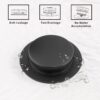 Artiwell Universal Tip Toe Bath Drain Stopper and Cover, Bathtub Drain Stopper, Replaces lift and turn, Tip-Toe and Trip Lever drains for Tub, EZ Installation and Clearing (MATT BLACK)