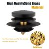 Artiwell Universal Tip Toe Bath Drain Stopper and Cover, Bathtub Drain Stopper, Replaces lift and turn, Tip-Toe and Trip Lever drains for Tub, EZ Installation and Clearing (MATT BLACK)