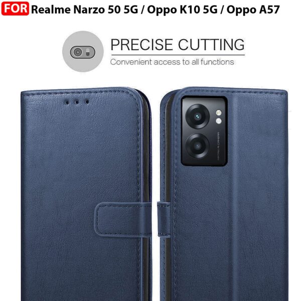 1776881390_CEDO-Flip-Cover-for-Realme-Narzo-50-5G-Oppo-K10-5G-Oppo-A57-Leather-Finish-Inside-Pockets-Inbuilt-Stand-Shockproof-Wallet-Style-Magnetic-Closure-Back-Case-Flipcover-Blue.jpg CEDO Flip Cover for Realme Narzo 50 (5G) / Oppo K10 (5G) / Oppo A57 | Leather Finish | Inside Pockets & Inbuilt Stand | Shockproof Wallet Style Magnetic Closure Back Case Flipcover (Blue)