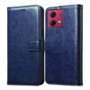 Amazon Brand - Solimo Flip Leather Mobile Cover (Soft, Flexible & Kickstand Back case) Compatible for Motorola Moto G84 5G (Blue)
