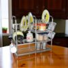 AMOL® Stainless Kitchen Rack (24 * 24 * 11 Utensils Rack Modern 6 Glass Table Top/Wall Mounting with Spoon Holder)