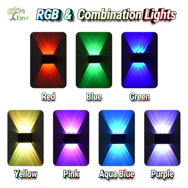 Epyz Solar Wall Light Outdoor UP & Down Waterproof Garden Decoration Wall Lamps Step Street Small Night Lamp Garden Lighting Fence Courtyard Decor 6 LED [ Multicolor, Pack of 1 ]