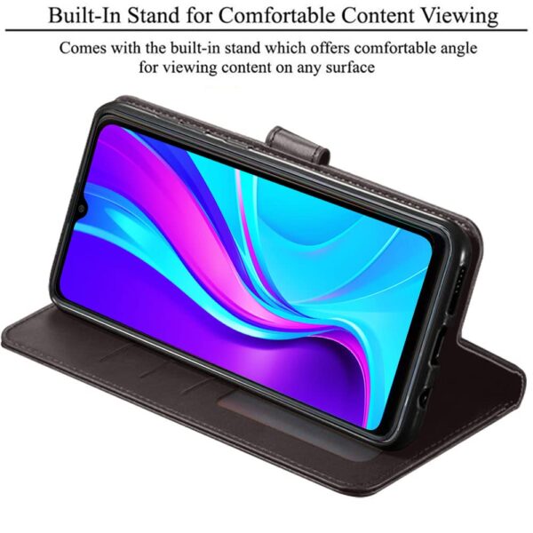 TheGiftKart Flip Back Cover Case for Redmi 9 / Redmi 9 Activ/Poco C31 | Leather Finish | Inbuilt Stand & Pockets | Wallet Flip Case Back Cover for Redmi 9 / Redmi 9 Activ/Poco C31 (Coffee & Brown)