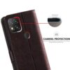 TheGiftKart Flip Back Cover Case for Redmi 9 / Redmi 9 Activ/Poco C31 | Leather Finish | Inbuilt Stand & Pockets | Wallet Flip Case Back Cover for Redmi 9 / Redmi 9 Activ/Poco C31 (Coffee & Brown)