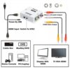 Sounce HDMI to RCA, AV, CVBS AV Composite Video Audio Converter Adapter Supports PAL/NTSC with USB Charge Cable for PC Laptop HDTV DVD - White