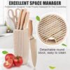 6-Piece Kitchen Knife Set for Home, Anti-Rust Non-Stick Stainless Steel Sharp Chef Knife Sets with Universal Knife Block for Kitchen, Ergonomical Design