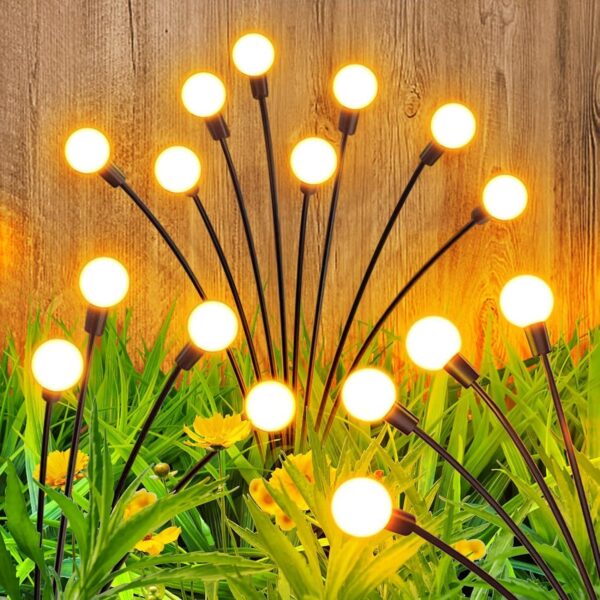 Starburst Swaying Solar Garden Light Warm Garden Light Home Decor lamp Outdoor Decoration Waterproof Path Lights for Balcony/Garden Plant Decoration Item (3)