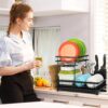 1776936239_Dish-Drying-Rack2-Tier-Black-Large-Drying-Rack-for-Kitchen-CounterRust-Proof-Wear-Resistant-Automatic-Draining-Dish-Rack-with-Utensil-HolderCutting-Board-Holder-570-Rack.jpg Dish Drying Rack,2 Tier Black Large Drying Rack for Kitchen Counter,Rust-Proof Wear-Resistant Automatic Draining Dish Rack with Utensil Holder,Cutting Board Holder (570 Rack)