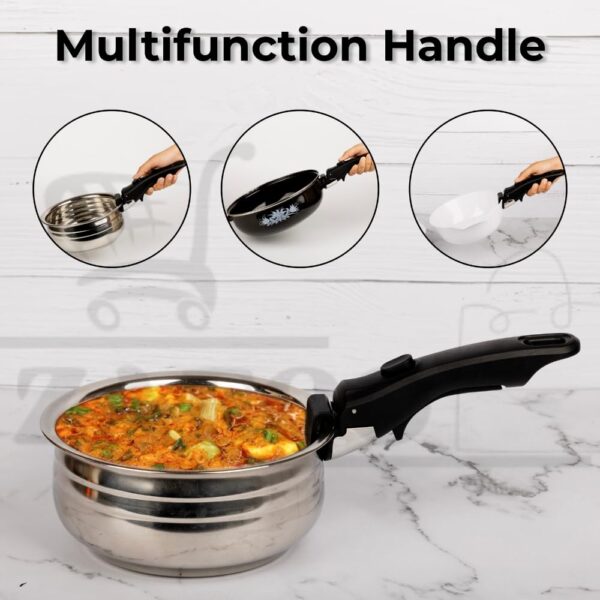 Multipurpose Universal Pot Handle - Detachable Holder for Cookware, Hot Utensil Vessel Pan Holder Kitchen All Cookware Replacement Use.