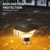 Epyz Solar Pillar Light Outdoor Square Shape with 152LEDs, 8W Monocrystaline Panel, 12,000mah Battery, 3 Type of Lights, Application for Fence, Garden, Wall, Outdoor [ Multicolour ]