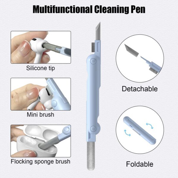 7 in 1 Electronic Cleaner kit Cleaning Kit for Monitor Keyboard MacBook iPad iPhone iPod, Screen Dust Brush Including Soft Sweep, Swipe Cleaner Pen, Key Puller and Spray Bottle