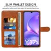 Amazon Brand - Solimo Flip Leather Mobile Cover (Soft & Flexible Back case) for Vivo Y17s 4G / Y28 5G (CamelBlack)