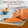 AGARO Elegant Glass Jar 3500 ml, Steel Lid, Storage Glass Container, Transparent, Kitchen Organiser, Multipurpose Jar