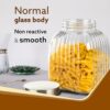 AGARO Elegant Glass Jar 3500 ml, Steel Lid, Storage Glass Container, Transparent, Kitchen Organiser, Multipurpose Jar