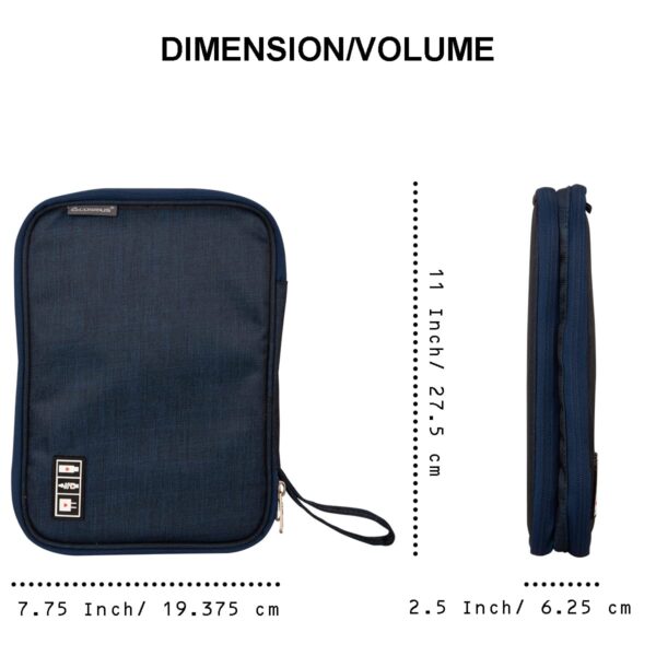 COSMUS Pro Gadget Organizer Case, Portable Zippered Pouch For All Small Gadgets, USB Cables etc Navy