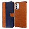 Amazon Brand - Solimo Flip Leather Mobile Cover (Soft, Flexible & Kickstand Back case) Compatible for Motorola Moto G82 5G / Moto G52 4G (CamelBlue)