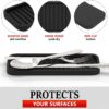 Silicone Sink Organizer Tray, Multipurpose Soap and Sponge Holder for Kitchen and Bathroom Countertop, Non-Slip Soap Dish (Black)