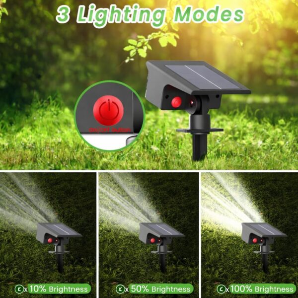 XERGY Solar LED Garden Spot Lights – Waterproof Outdoor Solar Lights with 3 Lighting Modes, Auto On/Off Feature & Adjustable Head for Garden, Lawn, Pathway and Landscape Lighting (Pack of 2)