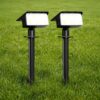 XERGY Solar LED Garden Spot Lights – Waterproof Outdoor Solar Lights with 3 Lighting Modes, Auto On/Off Feature & Adjustable Head for Garden, Lawn, Pathway and Landscape Lighting (Pack of 2)