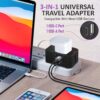 HUMBLE® Universal Travel Adapter with Fast Charging | Dual Ports (USB + Type-C), All-in-One International Worldwide Travel Charger for 150+ Countries (Black)