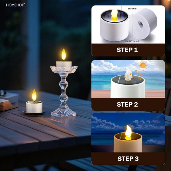 1776971704_Homehop-Solar-Light-Outdoor-Waterproof-Dusk-to-Dawn-Rechargeable-Portable-LED-Tealight-Candle-Lamp-for-Balcony-Garden-Camping-and-Home-Decor-Pack-of-6.jpg Homehop Solar Light Outdoor Waterproof Dusk to Dawn Rechargeable Portable LED Tealight Candle Lamp for Balcony Garden Camping and Home Decor (Pack of 6)