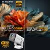 E GATE Atom 3X Projector 4k Ultra HD Full HD 1080p Native Automatic Home Projector for Room | 300 ISO | Rotatable Design | Android Netflix Prime | ARC-HDMI USB WiFi-6 BT Screen Mirroring Egate