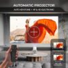 E GATE Atom 3X Projector 4k Ultra HD Full HD 1080p Native Automatic Home Projector for Room | 300 ISO | Rotatable Design | Android Netflix Prime | ARC-HDMI USB WiFi-6 BT Screen Mirroring Egate