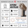 1777001308_E-GATE-Atom-4X-Fully-Automatic-Projector-4k-Ultra-HD-Whale-TV-Live-TV-on-Android-Brightest-400-ISO-Native-1080p-Netflix-Prime-USB-HDMI-ARCCEC-HDRHLG-WiFi-6-BT-Egate-mini-Projectors.jpg E GATE Atom 4X+ Fully Automatic Projector 4k Ultra HD | Whale TV+ Live TV on Android | Brightest 400 ISO | Native 1080p, Netflix, Prime | USB-HDMI ARC+CEC | HDR+HLG | WiFi 6, BT, Egate mini Projectors