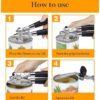 3-in-1 Stainless Steel Can Opener, Bottle Opener & Tin Cutter – Heavy Duty Manual Can Opener with Smooth Edge, Rotating Knob & Comfortable Anti-Slip Hand Grip for Kitchen & Outdoor Campin