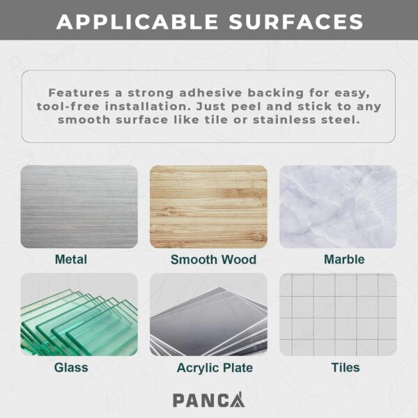 PANCA Stainless Steel Adhesive Sponge Holder for Kitchen Sink | Waterproof Caddy Organizer | Rustproof Sponge Rack for Scrubber & Brush | Kitchen Accessories (Pack of 2)