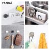 PANCA Stainless Steel Adhesive Sponge Holder for Kitchen Sink | Waterproof Caddy Organizer | Rustproof Sponge Rack for Scrubber & Brush | Kitchen Accessories (Pack of 2)