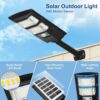 XERGY 50W Solar LED Street Light with Remote – 96 LEDs, Motion Sensor, Dusk to Dawn Sensor, IP67 Waterproof, 3W Solar Panel, 2000mAh Battery – Outdoor Lighting for Garden, Yard, Driveway, Garage