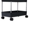 AEXONIZ TOYS Plastic Kitchen Storage Trolley Rack with Wheels, Slide Out Storage Shelves Space Saving Home Storage Organizer Racks, Rolling Utility Cart (Black, 4 Layer)