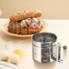 MumdoYAL Flour Sieve, Kitchen Sieve, Icing Sugar Spreader, with Single Operated Handle, Capacity 250 g